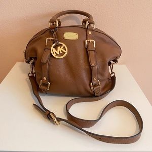 Michael Kors Purse - Large Brown Pebble Leather Bedford Satchel - Fall Purse